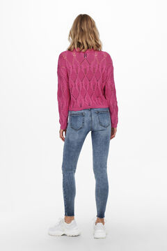 Springfield Knit jumper with long sleeves and a round neck piros
