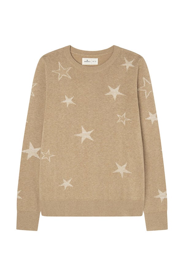 Springfield Lurex star sweater brown