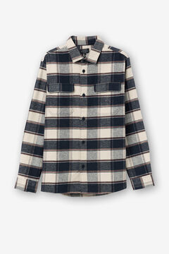 Springfield Oversize check flannel shirt brown