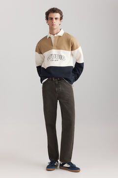 Springfield Grey-brown washed straight fit jeans