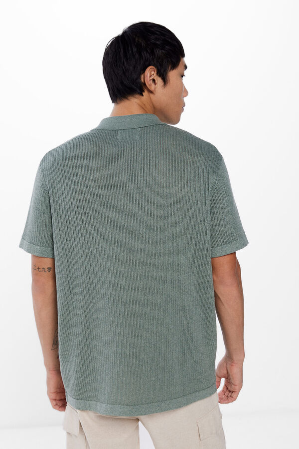 Springfield Short sleeve jumper with a polo shirt-style neck green