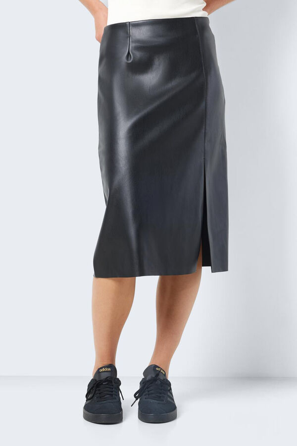 Springfield Midi skirt leather effect with slit black