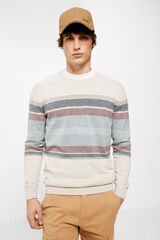 Springfield Prugasti pulover u boji svijetlosiva