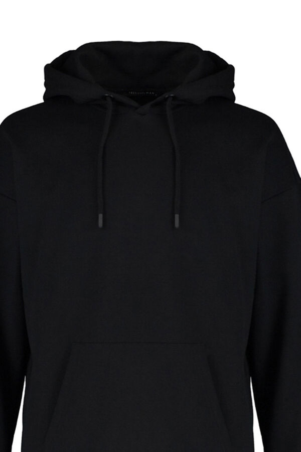 Trendyol Sudadera oversize con capucha negro