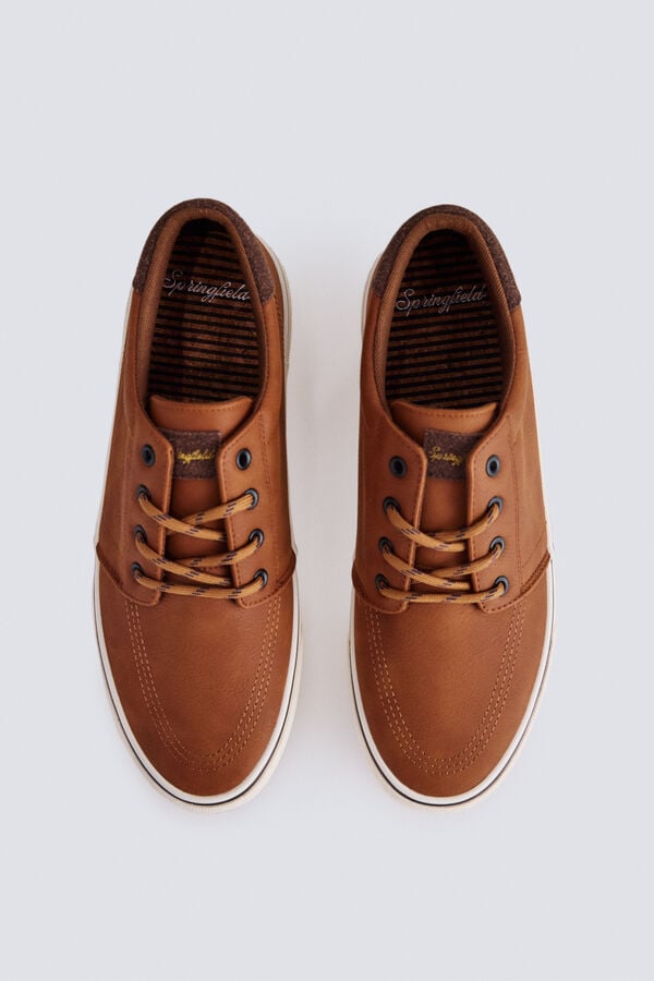 Springfield Faux leather iconic sneaker nude