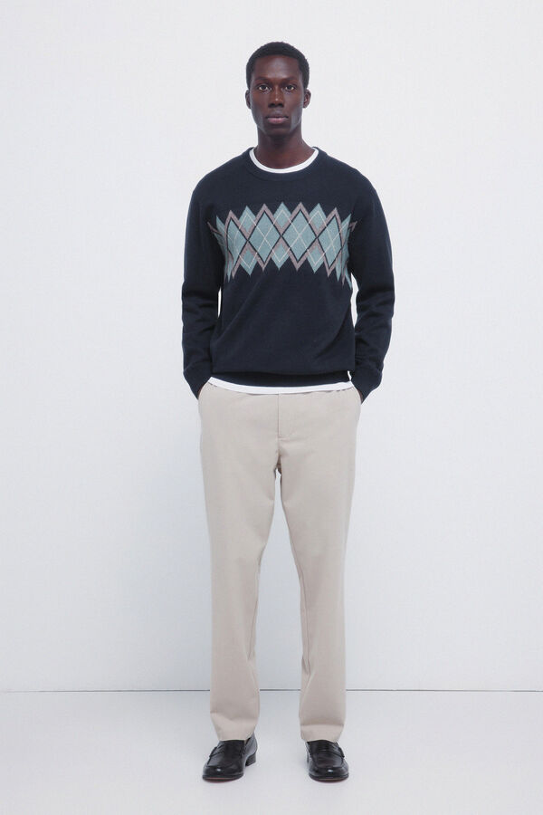 Springfield Jacquard Christmas jumper blue