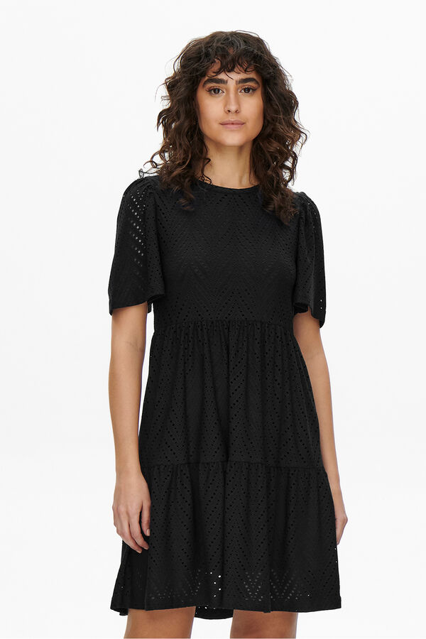 JDY Short embroidered dress black