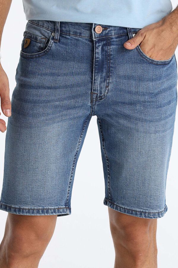 Lois Bermuda slim fit de cintura m&eacute;dia azul