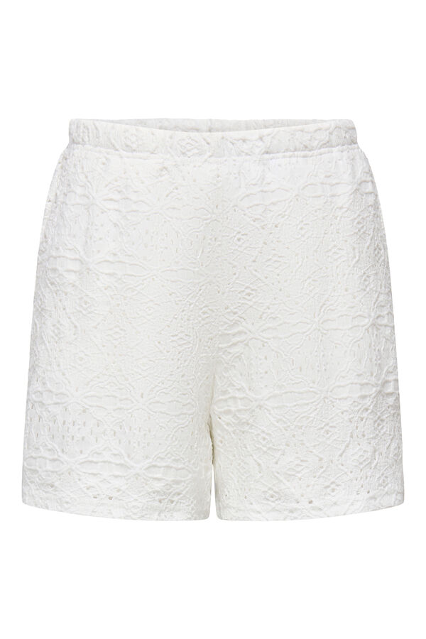 JDY Short encaje calado blanco