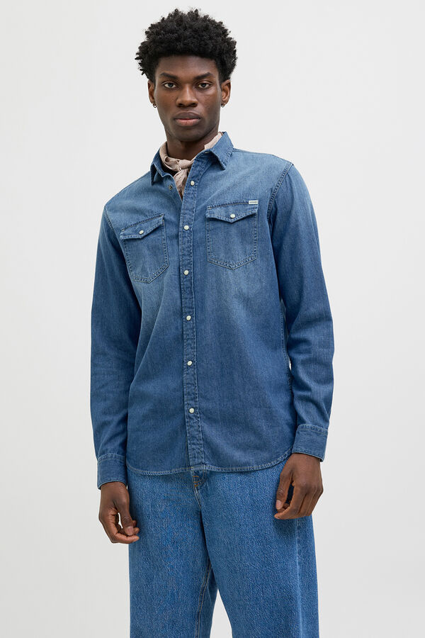 Jack & Jones Camisa denim regular azul