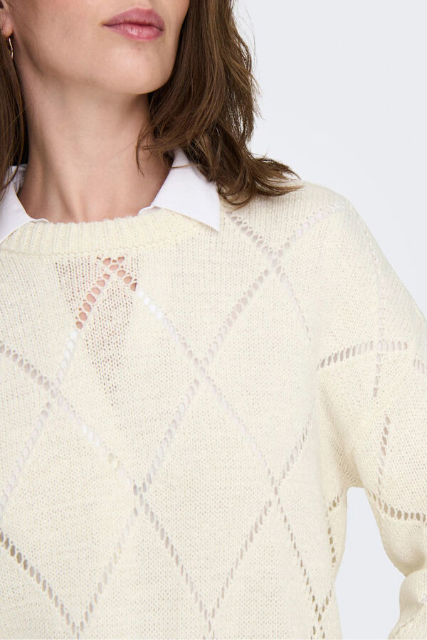 Only long sleeve structured jersey white