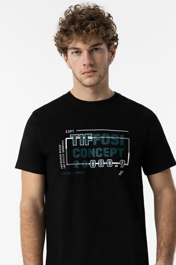 Springfield T-shirt com estampado frontal preto