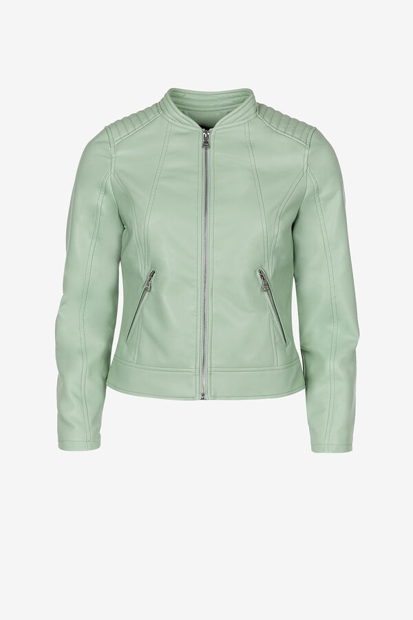 Springfield Faux leather jacket zöld