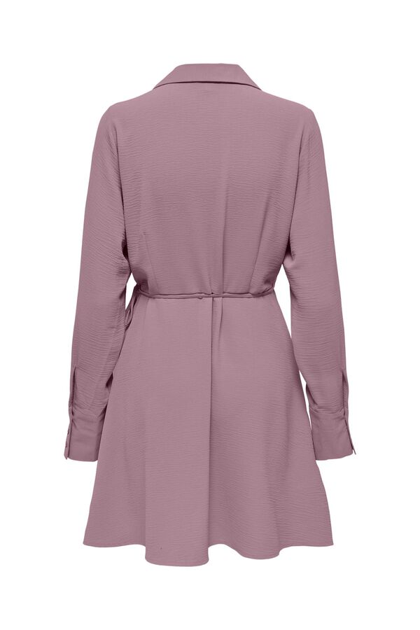 Only Vestido curto camiseiro rosa