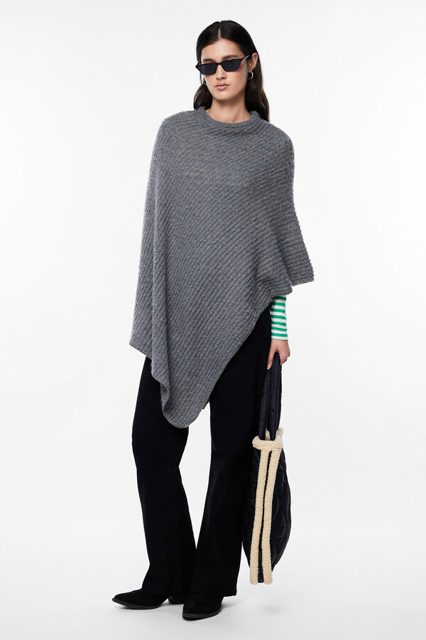 Poncho helise gris mujer