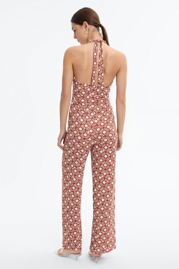 Inside Halterneck long jumpsuit printed