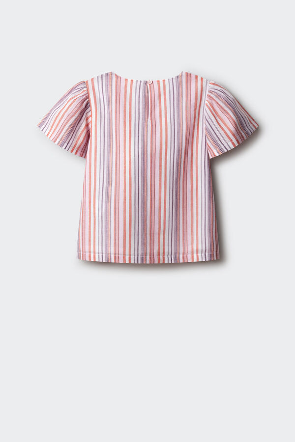 Springfield Kids Lureks prugasta bluza kratkih rukava za devojčice Ljubičasta