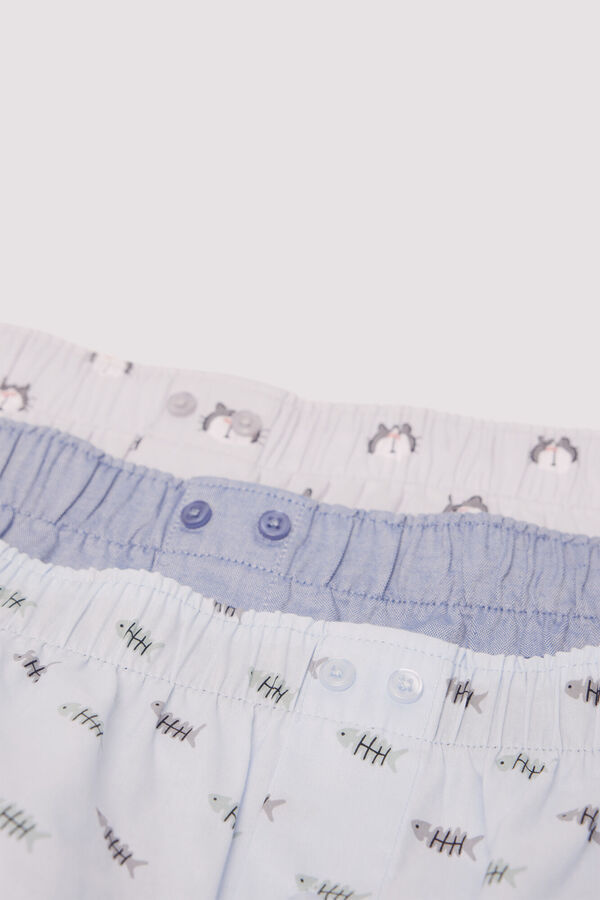 Springfield Pack of 3 printed poplin boxers grey