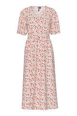 Pieces Vestido midi estampado con manga 2/4 blanco