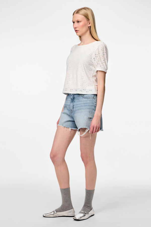 Springfield Short-sleeved T-shirt with closed collar bela