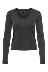 Only Top acanalado detalle tachas