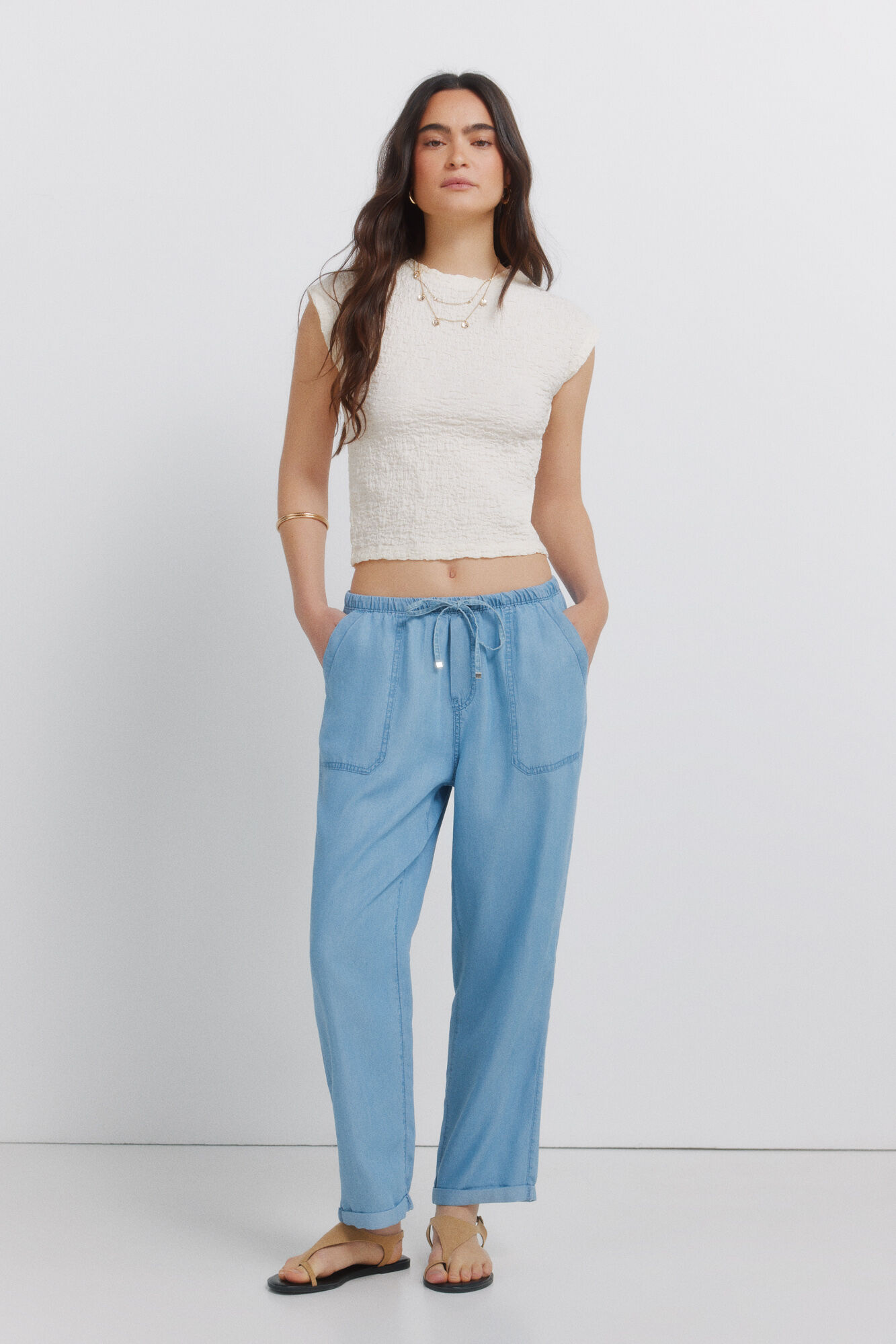 Springfield Tencel denim jogger trousers