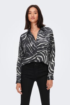 Springfield Long sleeve satin-finish blouse black