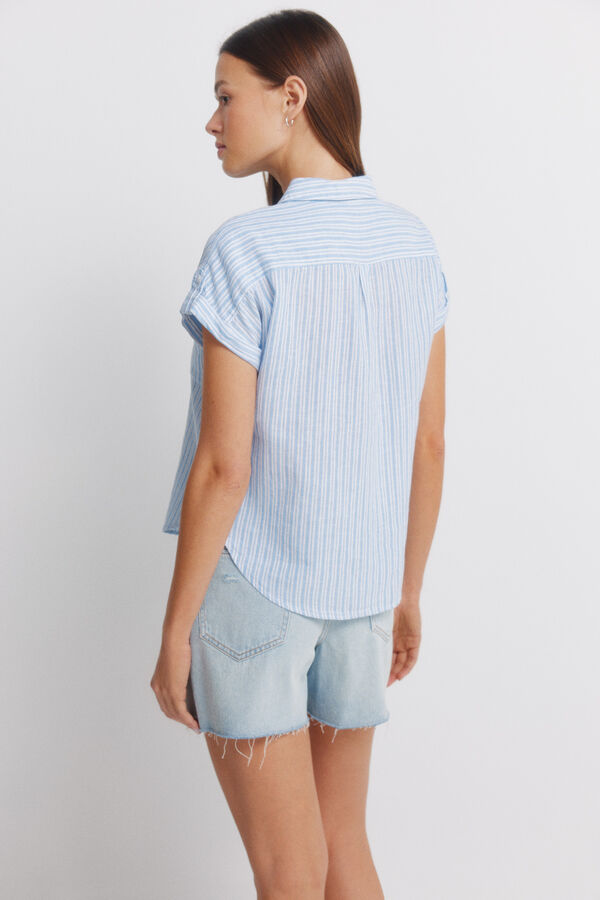 Springfield Cotton short sleeve shirt blue