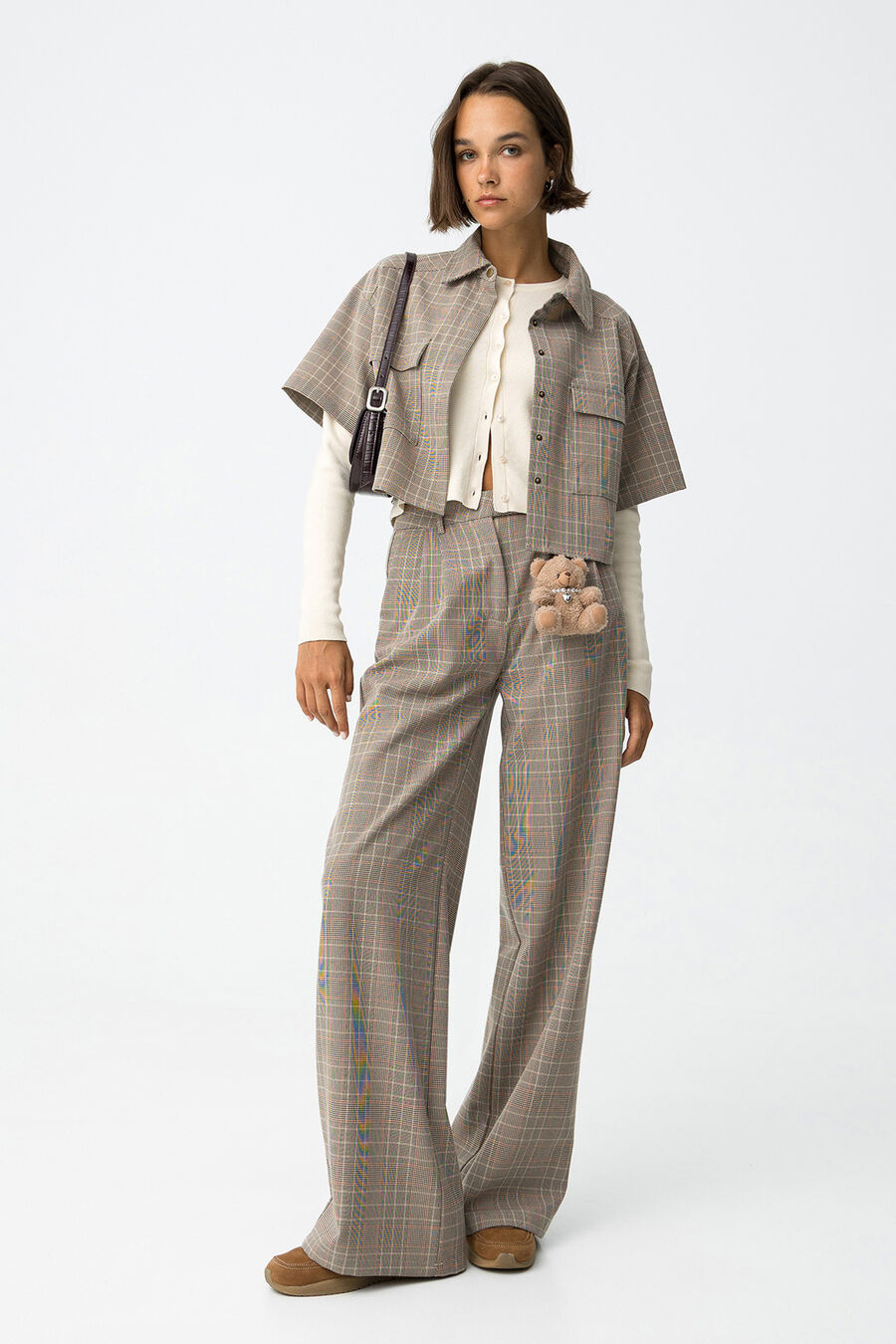 Pantalones Pierna Ancha con Pliegues