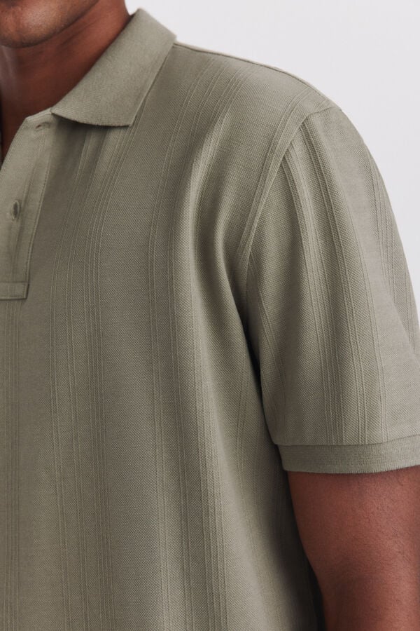 Springfield Slim fit structure polo shirt beige