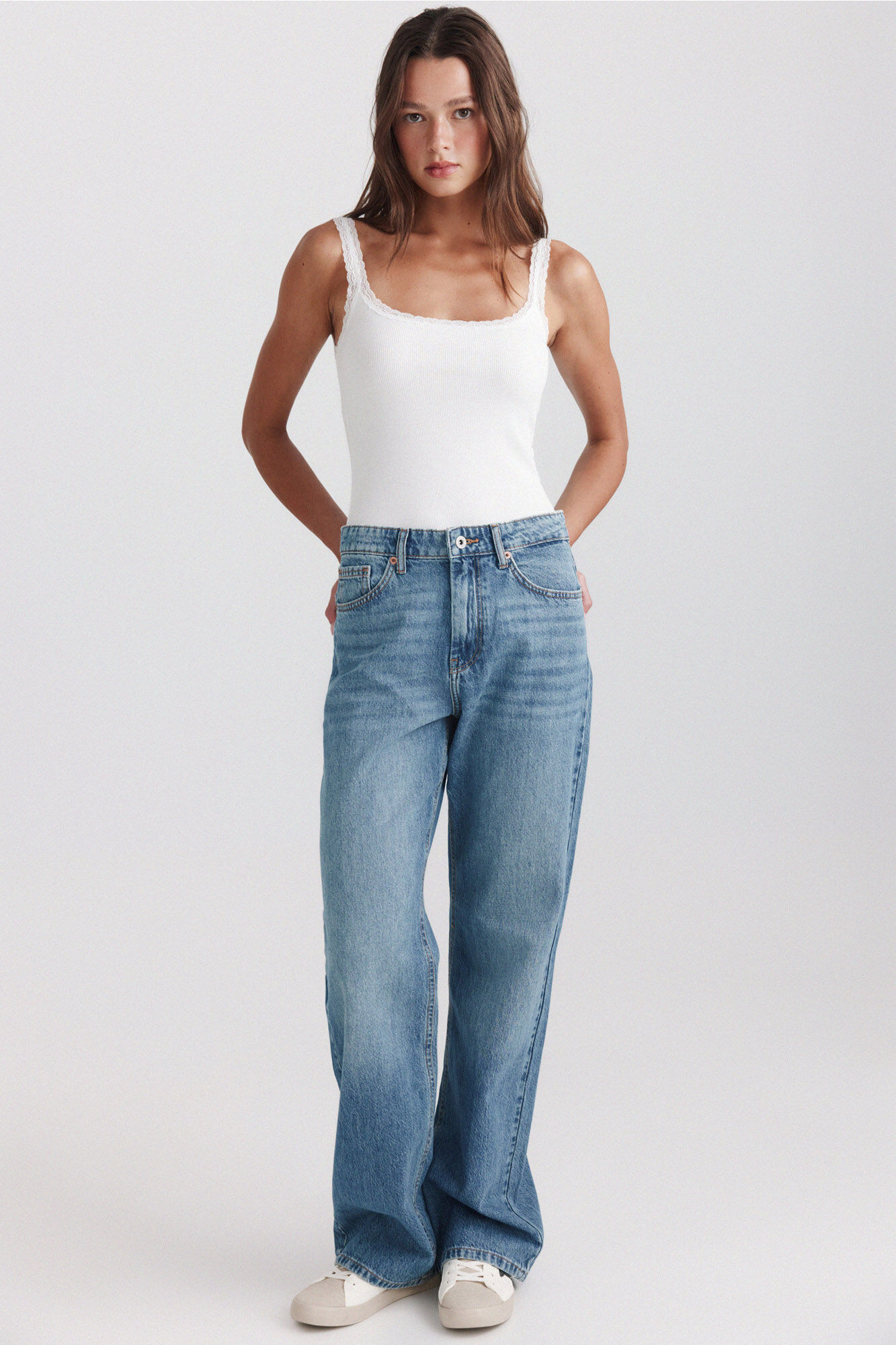 Springfield Wide leg mid-rise jeans