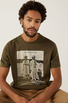 Springfield T-shirt estampada fotogr&aacute;fica cinza