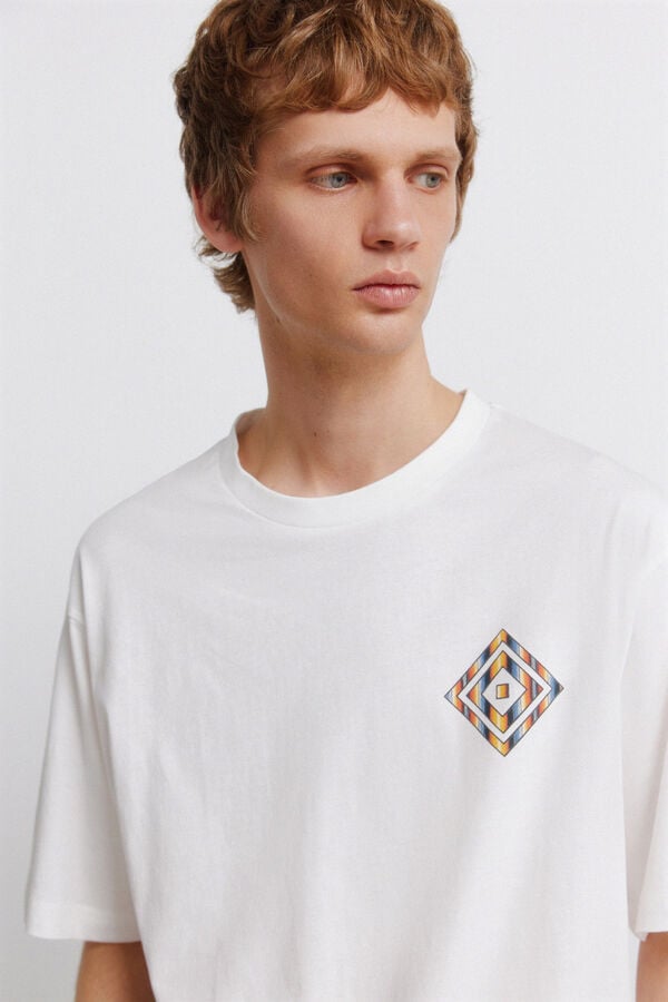 Springfield Striped diamond T-shirt beige