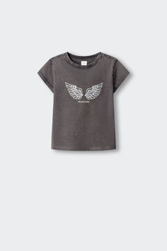 Springfield Kids Camiseta manga corta alas ni&ntilde;a gris