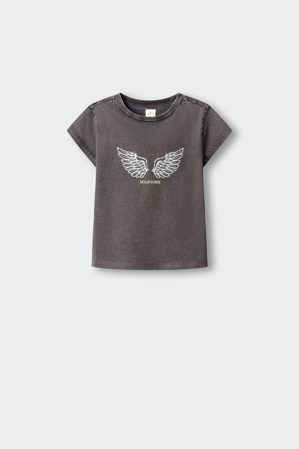 Springfield Kids Camiseta manga corta alas ni&ntilde;a gris