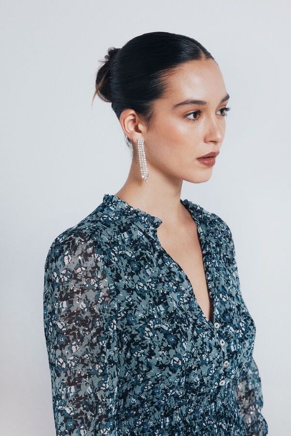 Springfield Short smock chiffon dress  green