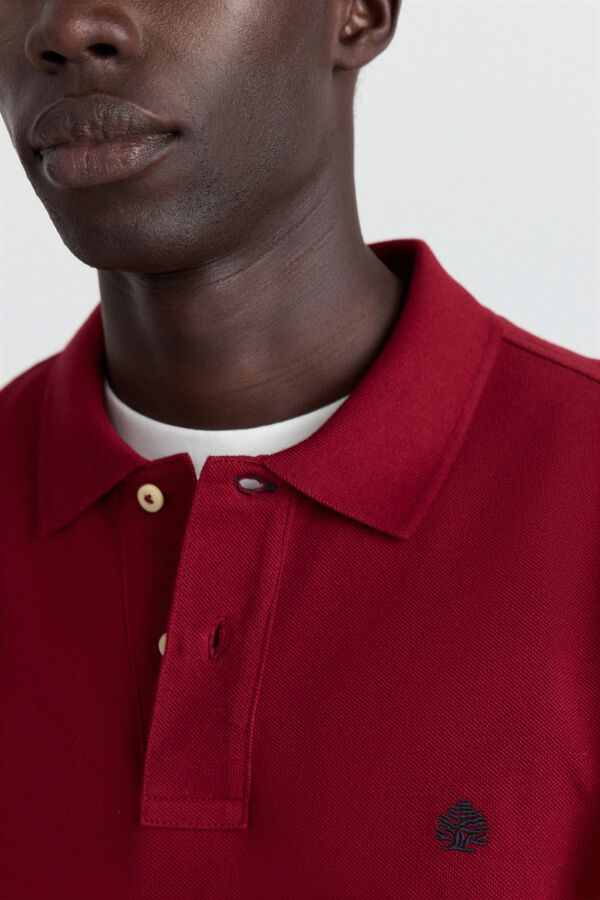 Springfield Piqu&eacute; basic regular fit polo shirt burgundy