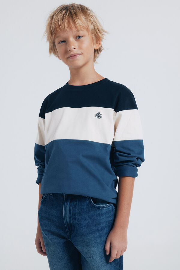 Springfield Kids Tricolor long sleeve T-shirt for boys Plava