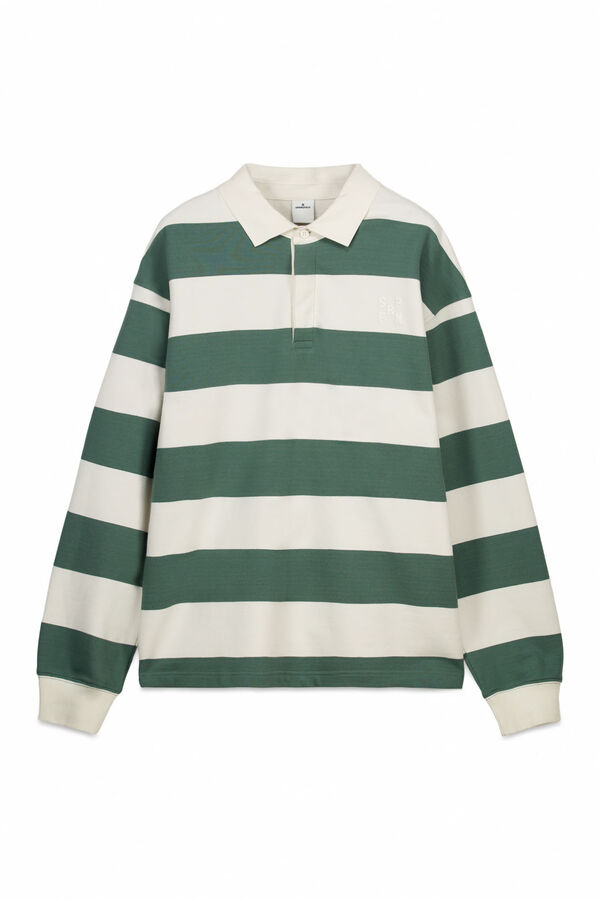 Springfield Polo rugby manga comprida riscas branco