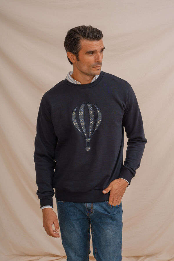 Celopman Sudadera con bordado frontal azul
