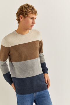 Springfield Pull rayures color block blau