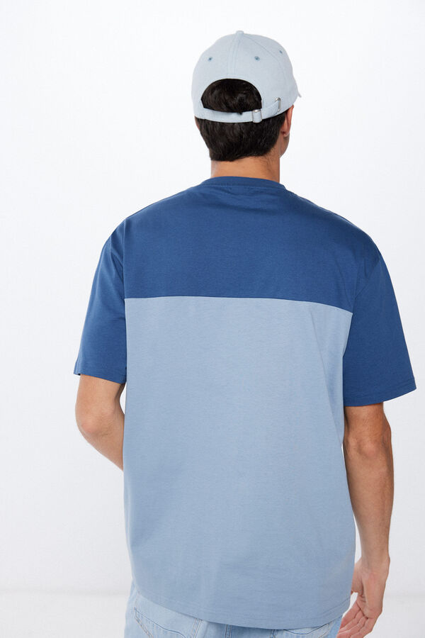 Springfield Colour block T-shirt blue mix