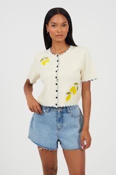 Brave Soul C&aacute;rdigan con bordado de lim&oacute;n