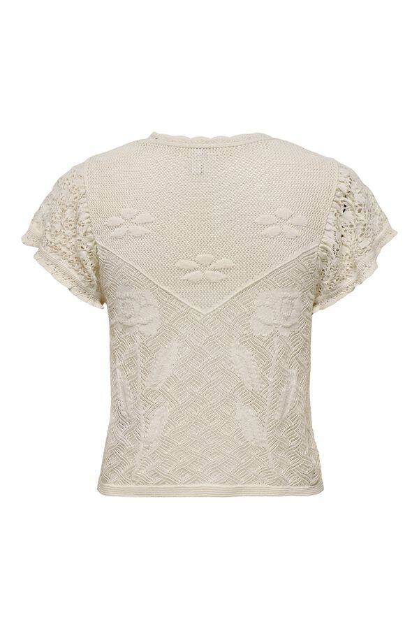 Only Knit structure top beige