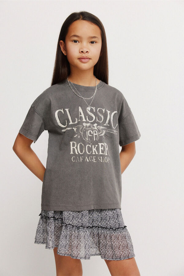 Springfield Kids Rocker girl's short-sleeved T-shirt grey