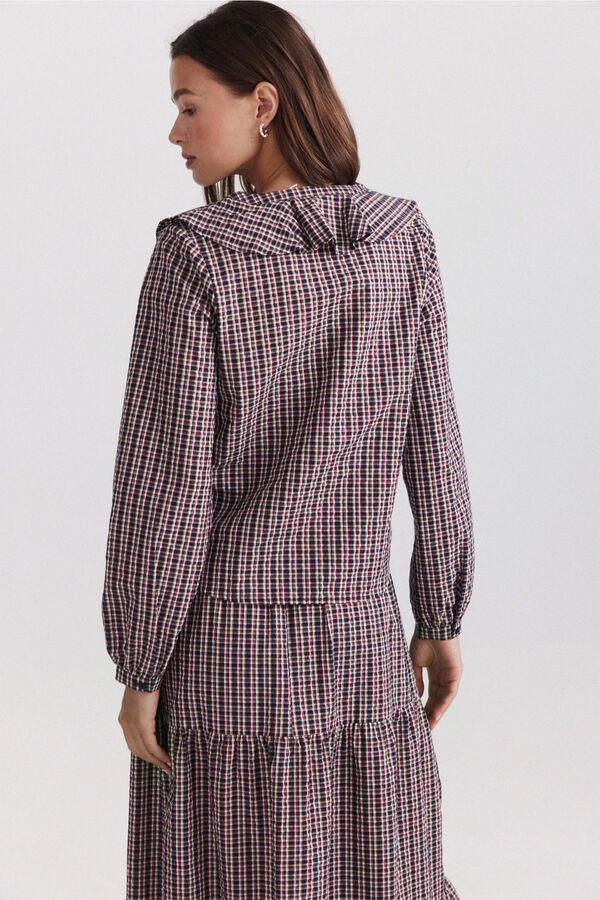 Springfield Ruffle neckline blouse blue