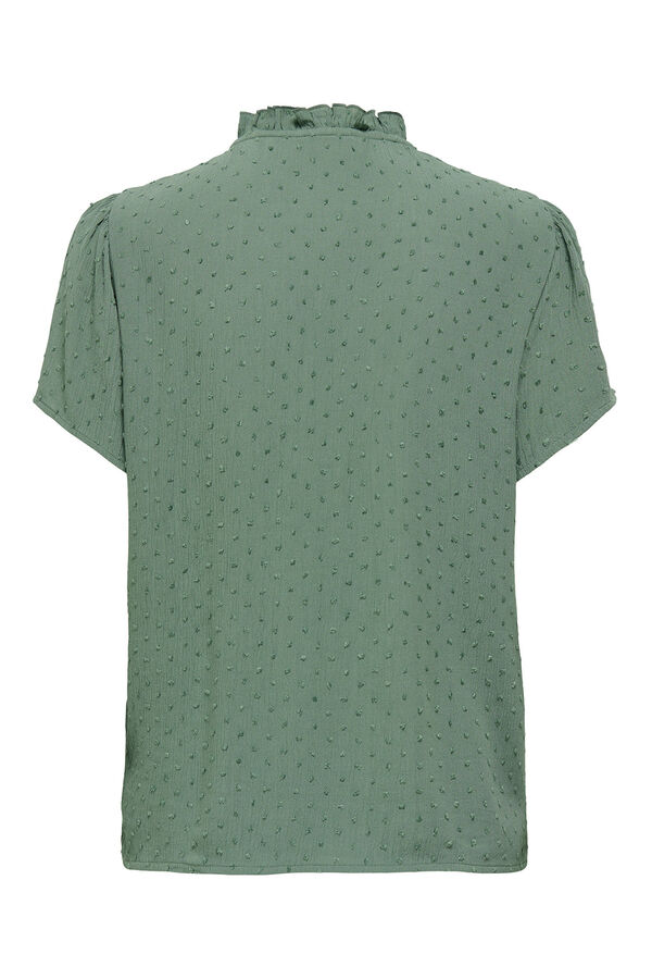 JDY Blusa manga corta plumeti verde