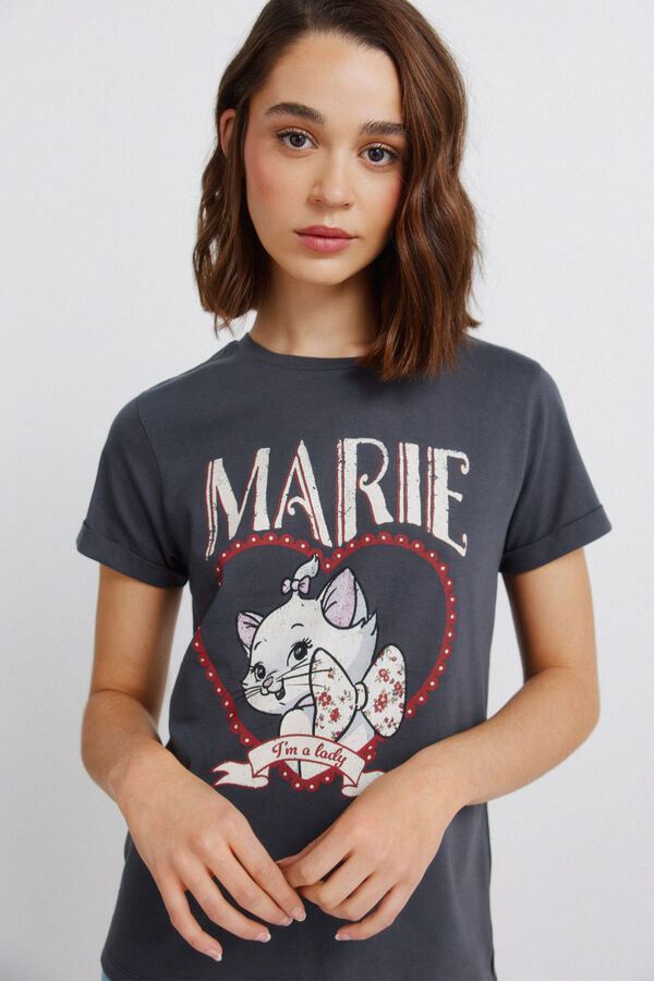 Springfield T-shirt de manga curta com desenho cinzento