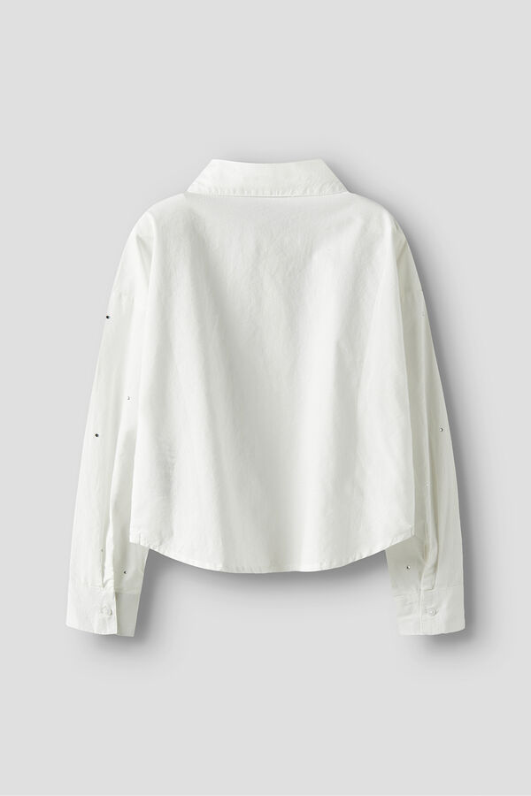 Name It Camisa de festa para menina branco