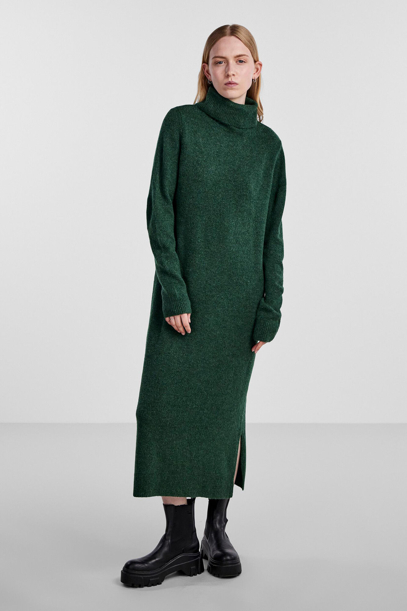 Pieces Vestido de malha b&aacute;sico midi